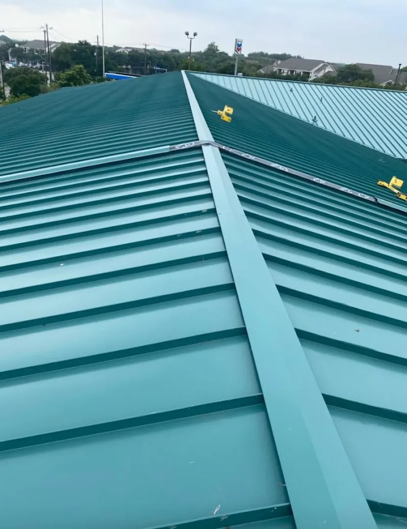 Green commercial metal roof ridge and valley for Metal Roof Repair in Delmar